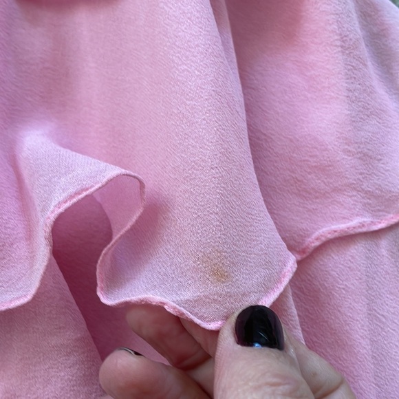 Searle Pink Tiered Ruffle Silk Mini Skirt - Picture 9 of 9